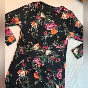 RACHEL Women’s Black Floral Long Sleeve Dress